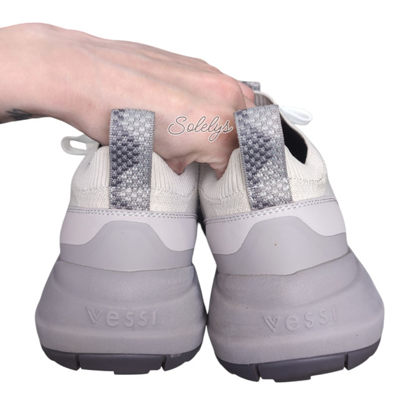 Vessi Stormburst Mens 7 Quartzite Gray Low Top Waterproof DymaTex Knit Sneaker - Picture 6 of 12